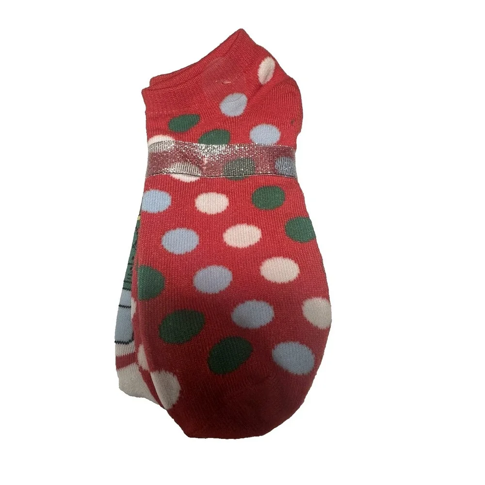 holiday time 2 pairs womens christmas low cut ankle socks size‎ 4-10